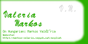 valeria markos business card